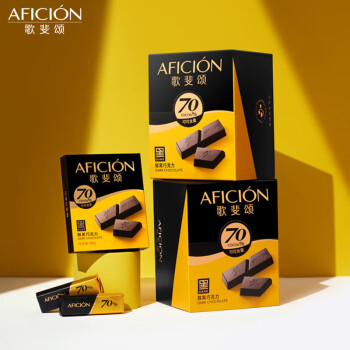 AFICIÓN 歌斐颂 70%黑巧克力320g 家庭分享装纯可可脂圣诞节生日礼盒送女友礼物