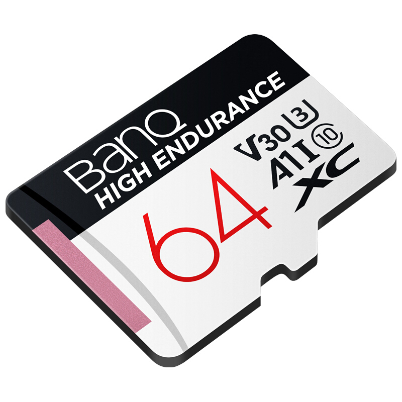 BanQ HIGH ENDURANCE V30 Micro-SD存储卡 64GB（UHS-I、V30、U3、A1） 券后16.9元