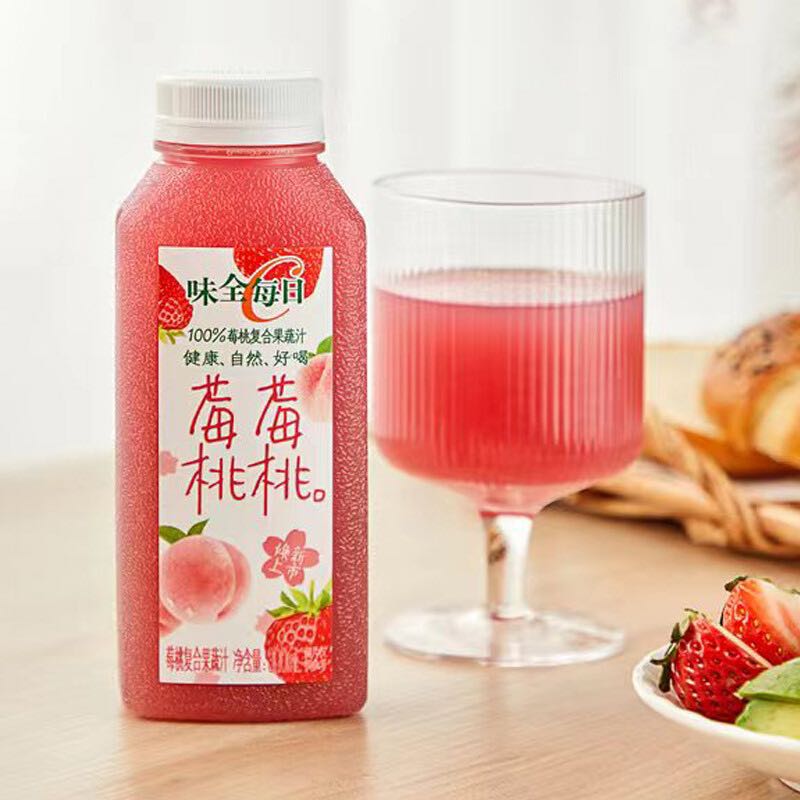 WEICHUAN 味全 每日C莓莓桃桃300ml*4冷藏果蔬汁饮料 新年礼盒 18.6元