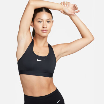 NIKE 耐克 秋季运动内衣女中度支撑MED SPT BRA运动内衣DX6822-010黑M