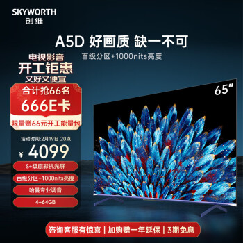 SKYWORTH 创维 65A5D 液晶电视 65英寸 4K