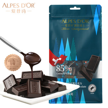 Alpes d'Or 爱普诗 85%黑巧克力436g 瑞士进口 休闲零食 生日礼物女 家庭分享装