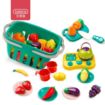 beiens 贝恩施 儿童玩具切水果玩具宝蔬菜切乐魔术贴男女孩过家厨房19件套