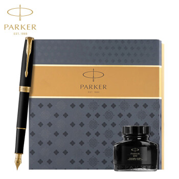 PARKER 派克 钢笔 Sonnet卓尔系列 磨砂黑金夹 F尖 礼盒装