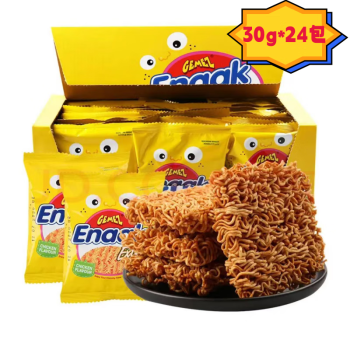 GEMEZ Enaak 印尼进口（GEMEZ Enaak）小鸡干脆面烧烤鸡肉味 30g*24袋