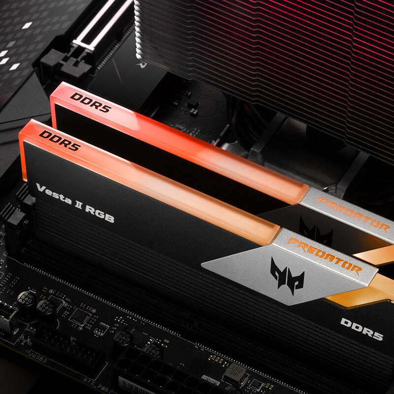 PREDATOR 宏碁掠夺者 Vesta II 炫光星舰 DDR5 6000MHz RGB 台式机内存 灯条 黑色 32GB 16GBx2 729元