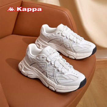 Kappa 卡帕 男女同款运动鞋休闲老爹鞋子潮鞋 白灰色 39