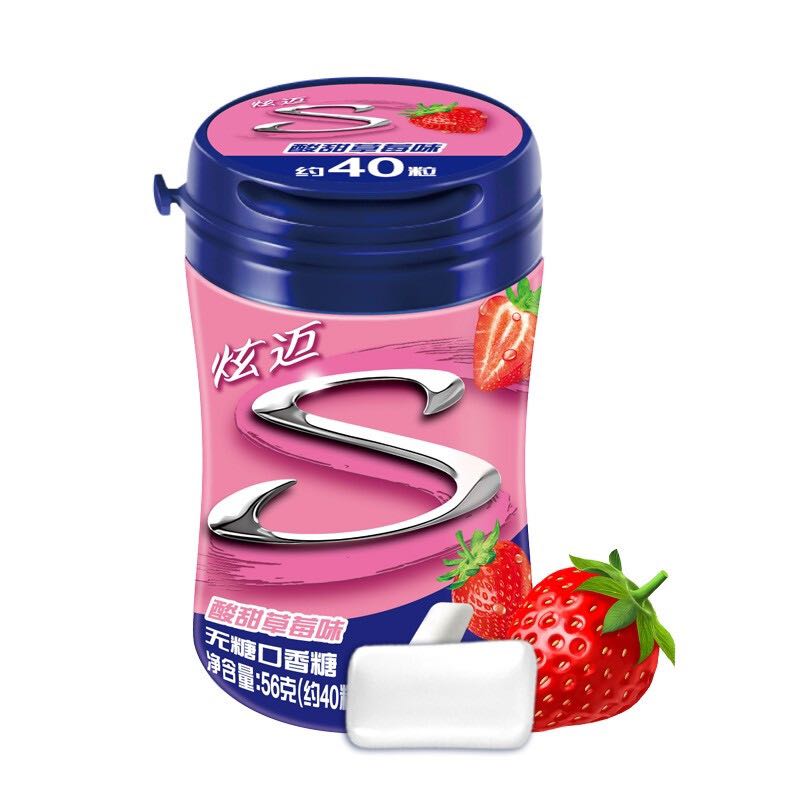 Stride 炫迈 无糖口香糖 酸甜草莓味 56g 6.41元