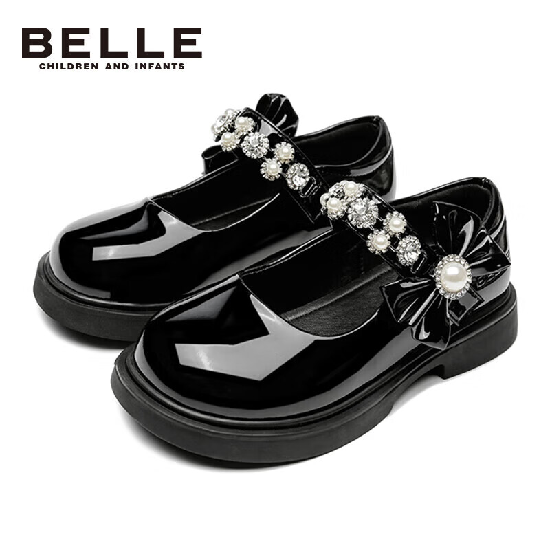 京东PLUS：BeLLE 百丽 女童公主风皮鞋 168元（双重优惠）