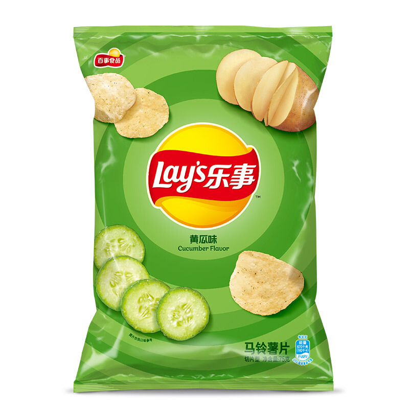 Lay's 乐事 马铃薯片 黄瓜味 75g 3.95元