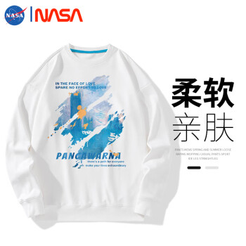 NASAOVER 卫衣男韩版宽松休闲个性印花上衣NASA潮牌百搭圆领衣服