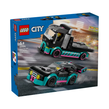 1日0点：LEGO 乐高 城市系列 60406 赛车与汽车运输车