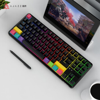 AJAZZ 黑爵 K870T 87键 蓝牙双模机械键盘 黑色 国产青轴 RGB