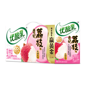 yili 伊利 优酸乳贵妃荔枝味250ml*24盒/箱 乳饮料 年货礼盒装