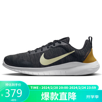 NIKE 耐克 跑步鞋男缓震FLEX EXPERIENCE 12运动鞋春夏DV0740-002黑42