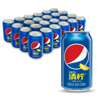 pepsi 百事 可乐 Pepsi 清柠味汽水 碳酸饮料 330ml*24听 年货 百事出品