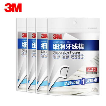 3M 牙线棒 牙齿牙缝护理清洁 细滑牙线（36 4支装）4包组合装