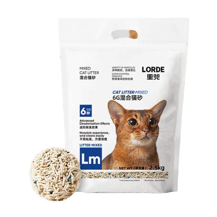 LORDE 里兜 6重混合猫砂豆腐膨润土矿砂除臭猫沙幼猫用品可冲厕所 2.5kgx4袋共10kg 券后63.06元