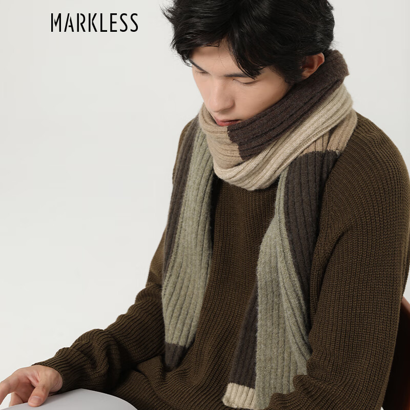 Markless 冬季纯色宽松打底毛衫 可可棕 券后74元