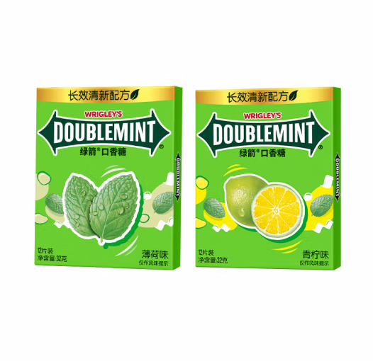 DOUBLEMINT 绿箭 金装原味薄荷12片 32g 1盒 券后1.5元