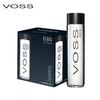 VOSS 芙丝 挪威进口苏打水气泡水(含气)375ml*6瓶(玻璃瓶)礼盒装年货送礼