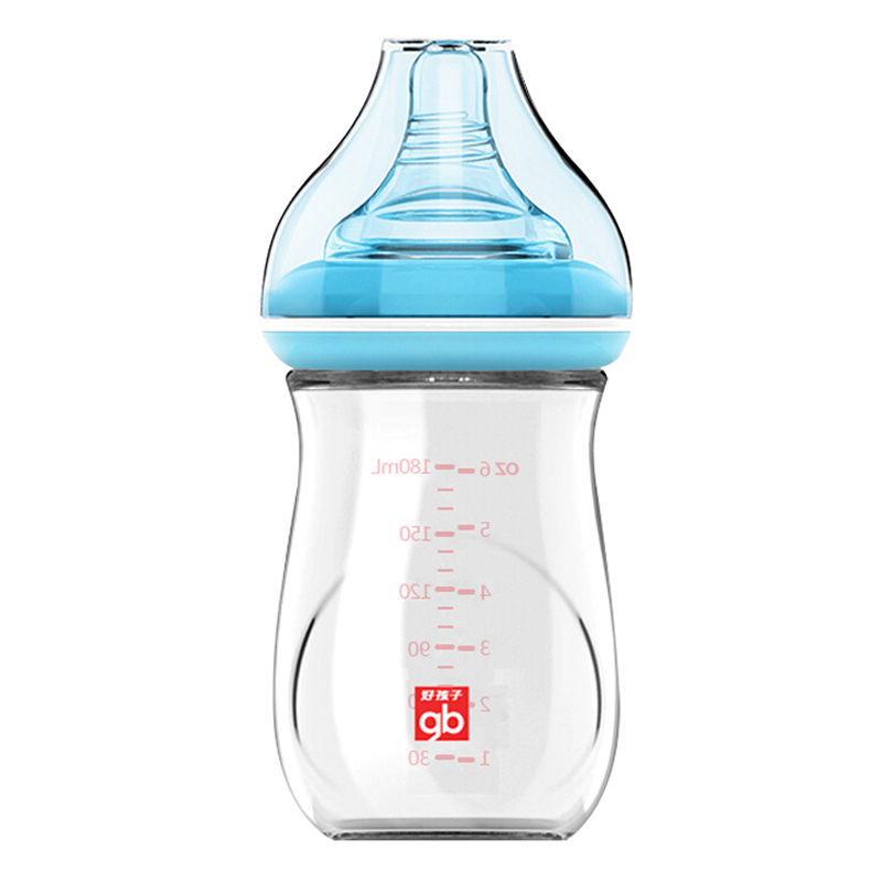 gb 好孩子 拥抱系列 B80395 玻璃奶瓶 180ml 粉蓝 0岁+ 券后39.75元