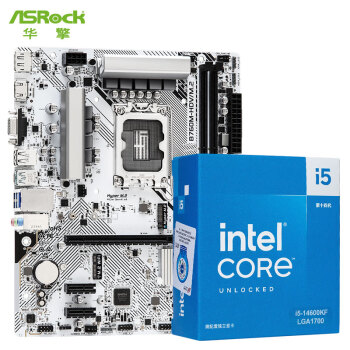 ASRock 华擎 B760M-HDV/M.2 D5 主板+i5-14600KF处理器 主板CPU套装