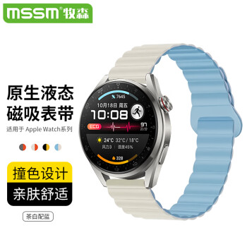 MSSM 适用华为手表表带Watch3丨GT2丨GT3 Pro液体硅胶磁吸回环式表带46mm表盘通用丨22mm口径