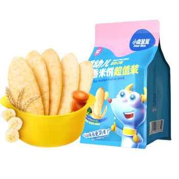 小鹿蓝蓝 婴幼儿香香米饼 宝宝零食儿童零食 混合口味 超值装120g（60片）