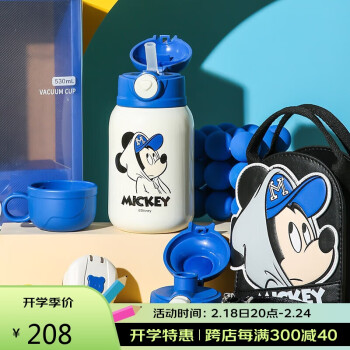 BEDDYBEAR 杯具熊 儿童保温杯四盖三用316宝宝吸管水杯大容量儿童杯壶530ML潮流米奇