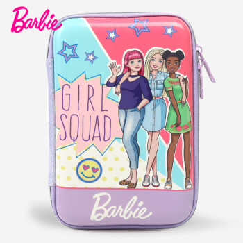 Barbie 芭比 小学生笔袋儿童大容量文具盒女童可爱卡通文具袋学习笔盒 紫色