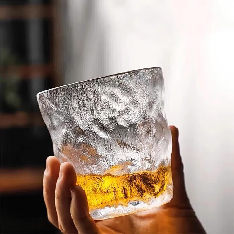 GHZJ 玻璃茶杯简约冰川纹水杯家用玻璃杯饮料杯早餐杯300ml 冰川矮杯1个 260ml 券后0.1元