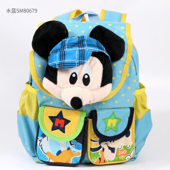 Disney 迪士尼 幼儿园书包3-5-6岁男童女童卡通宝双肩包小班儿童背包 水蓝