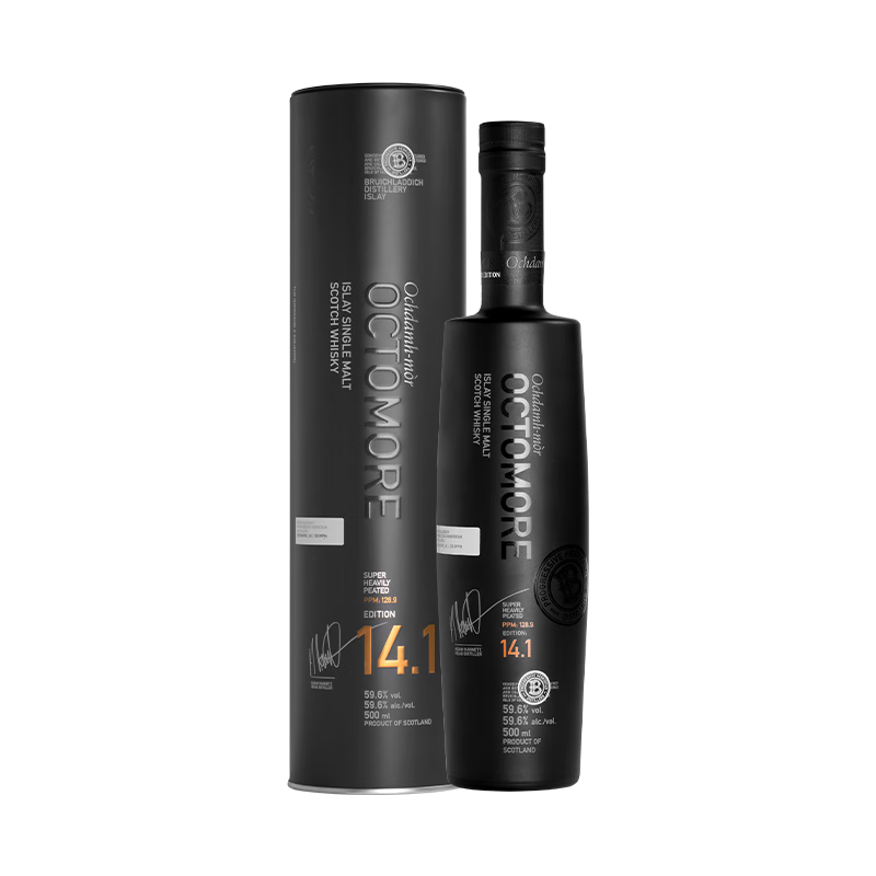 BRUICHLADDICH 布赫拉迪（Bruichladdich）洋酒 14.1超重泥煤单一麦芽苏格兰威士忌 Octomore 500ml 1097元