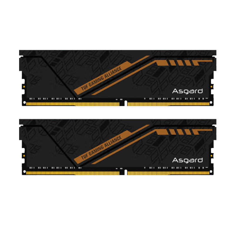 10点：Asgard 阿斯加特 32GB(16GBx2)套装 DDR4 3600 台式机内存条 金伦加-黑橙甲 TUF 459元包邮