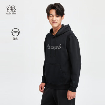 KOLON SPORT 可隆戶外休閑衣男彈力衛(wèi)衣徒步親膚內(nèi)搭上衣 黑色BK 180/XL