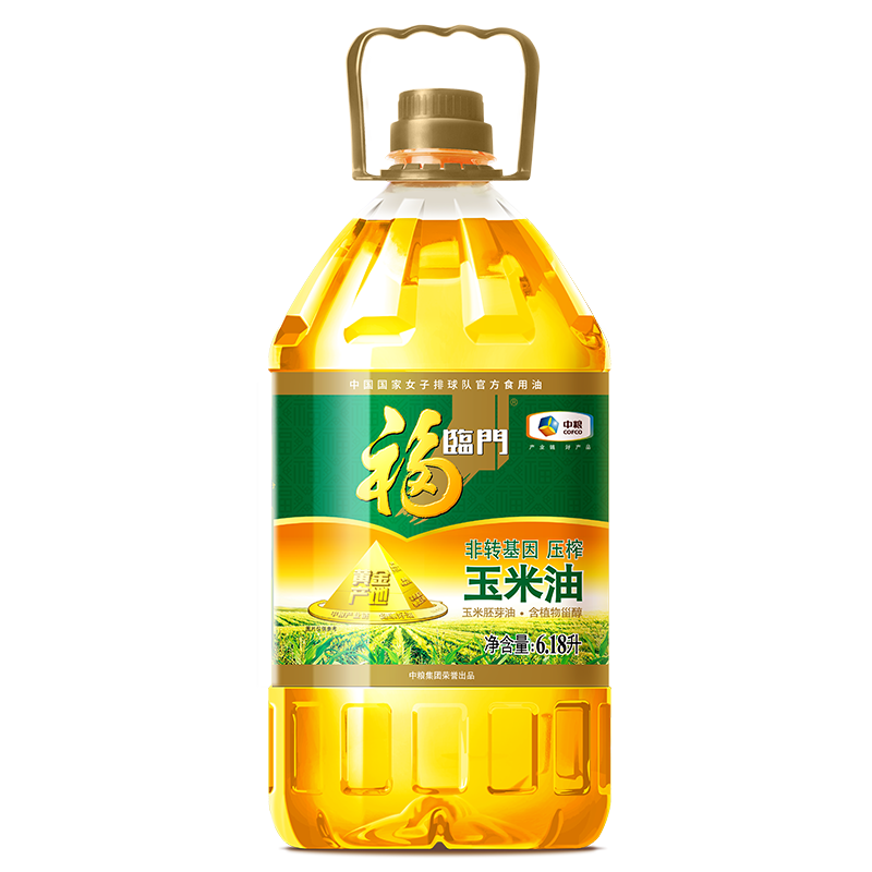 福临门 食用油 非转基因压榨一级黄金产地玉米胚芽油6.18L  81.90元