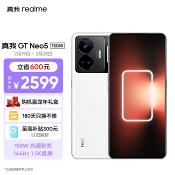 realme 真我 GT Neo5 150W快充版 5G手机 16GB+1TB 圣境白