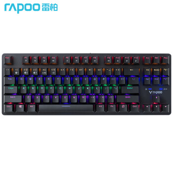 RAPOO 雷柏 V500 Pro 87键 2.4G蓝牙 多模无线机械键盘 黑色 雷柏茶轴 混光