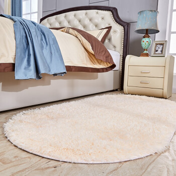 KAYE 加厚地毯日式长毛床边毯客厅茶几卧室飘窗毯防滑垫子少女可爱地毯 米黄 70x160 cm