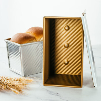 FOR BAKE 法焙客 吐司模具 450g不粘带盖吐司盒铝合金具节能波纹滑盖土司盒