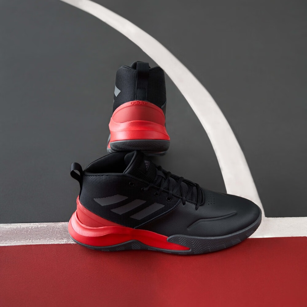 adidas 阿迪达斯 OWNTHEGAME团队款实战篮球运动鞋男子阿迪达斯官方 黑色/红色 券后89元