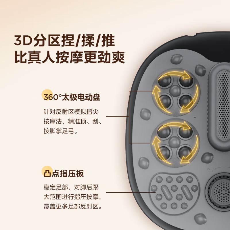 Midea 美的 ZL1泡脚桶足浴盆电动按摩+漏电保护 券后269元