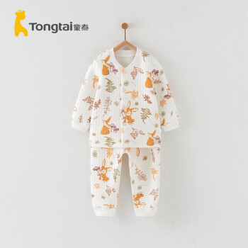 Tongtai 童泰 秋冬3月-3岁婴儿男女衣服对开套装TS33J656-DS 橘色 66