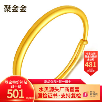 GOLD DRAGON 金龙珠宝 简爱系列 GB063D 简约足金手镯 50g