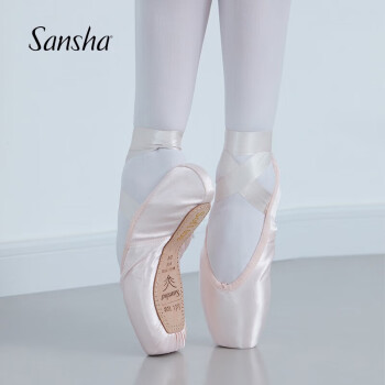 SANSHA 三沙 公主芭蕾舞足尖鞋缎面练功鞋皮底舞蹈鞋硬鞋 英缎 37