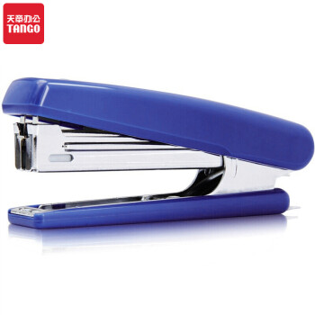 TANGO 天章 办公(TANGO) 10#订书机小型便携强力耐用订书器自带起订装置办公学习通用 蓝色单个装
