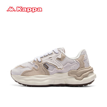 Kappa 卡帕 翡冷翠系列老爹鞋子男女鞋春季网面运动鞋 灰棕色 39