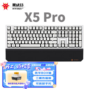 HEXGEARS 黑峡谷 X5 Pro 108键 2.4G蓝牙 多模无线机械键盘 黑森林慕斯 凯华BOX流沙金轴 单光