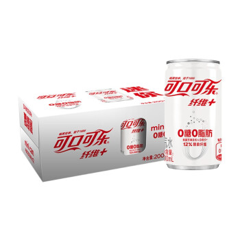 Fanta 芬达 Coca-Cola 可口可乐 纤维+零卡无糖 20%膳食纤维 汽水 200ml*12听